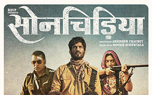 A poster of Bollywood Drama/Thriller film, Sonchiriya - set in Chambal